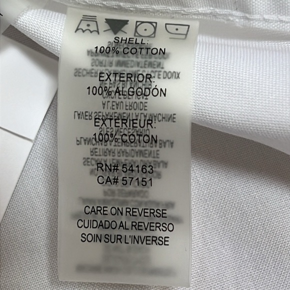 New! Calvin klein plus size 3X white roll tab long sleeve non iron cotton shirt. - Picture 11 of 12